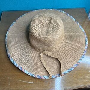D&Y sun vacation hat printed inside large rim packable oversized